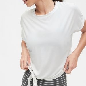 GapFit Breathe White Side-Tie Dolman Sleeve Exercise Shirt